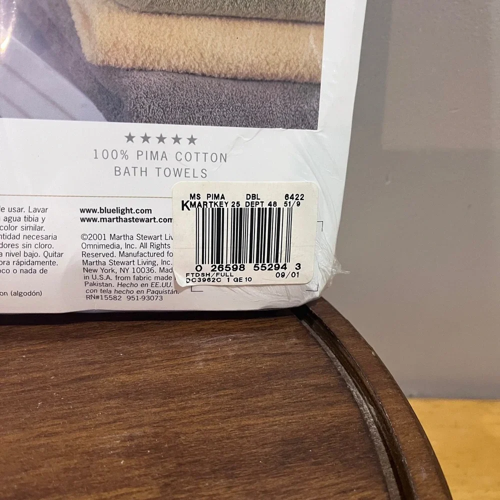 Vtg 2001 Martha Stewart Everyday Pima Cotton Full Fitted Sheet Blue 250TC NEW